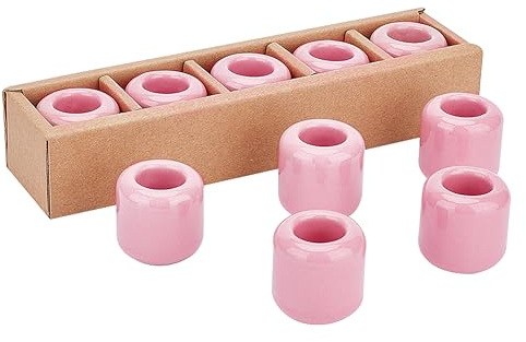 AHANDMAKER 10 Stück Keramik-Kerzenhalter, Rosa Mini-Keramik-Glockenspiel, Ritual-Zauber-Kerzenhalter Für Kerzenhalter, Rituale, Zaubersprüche, Wicca-Zubehör Und Mehr, 0.7,(5) cm Im Durchmesser