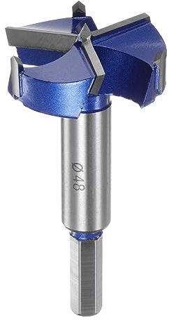 QUARKZMAN Forstner Bohrer 48mm (1-7/8) Wolfram Hartmetall 3 Flöten Bohren Forstner Bit für Scharnier Holz Loch Bohrung Holzarbeiten