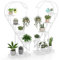 COSTWAY 5-Tier Tall Plant Stand, 2-Pack Heart-shaped Ladder Plant Shelf with Hanging Hooks and Adjustable Foot Pads, Indoor Outdoor Metal Display Pot Holder for Balcony Garden Patio (White)