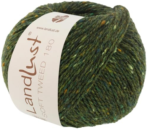 LANA GROSSA Landlust Soft Tweed 180 | Klassisch verzwirntes Tweedgarn aus Schurwolle mit mehrfarbigen Noppen | Handstrickgarn aus 100% Merinowolle | 50g Wolle zum Stricken & Häkeln | 180m Garn FB107