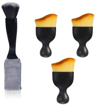 DuDuZui 4PCS Car interior Cleaning Soft Brushes, Universal Detailing Brush Set Crevice Dirt Dust Clean Brushes for Cleaning Dashboard, Panels, Air Vent, Console, Leather, Computer and Cellphone