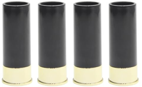 Wizoowip Verres à Shot de Style Cartouche 4 pièces Verres à Shot de Calibre 12 Verres à Shot en Plastique de qualité Alimentaire Tasse de Verre à Shot sur Le thème de la Chasse Ensemble de ver