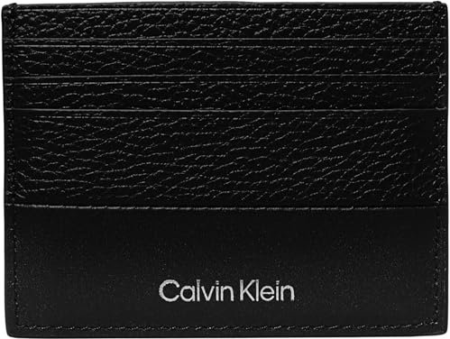 Calvin Klein Uomo Porta Carte Subtle Mix Cardholder Porta Tessere, Nero (Ck Black Pebble And Smooth), Taglia Unica
