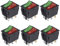 VEXUNGA Interruptor Doble Interruptores Basculante ON OFF 6 Terminales Pulsador Conmutador 15A 250VAC 20A 125VAC con Luz Roja Verde Encendido/Apagado (6 Piezas)