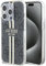 Guess GUHCP15XH4PSEGK Case for iPhone 15 Pro Max 6.7 Inch Black Hard Case IML 4G Gold Stripe
