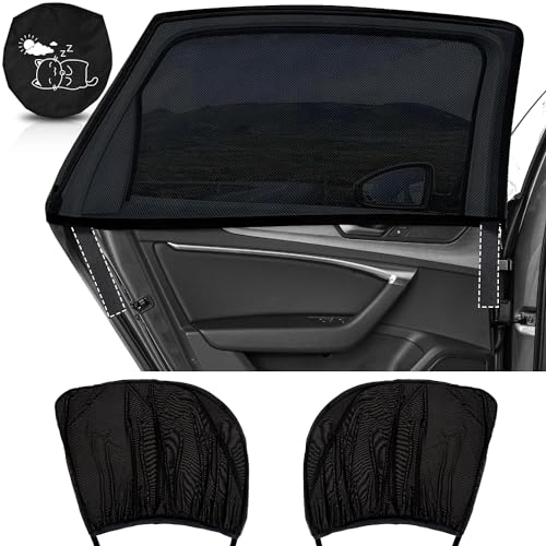 iZoeL Sonnenschutz Auto Baby mit UV Schutz,Sonnenschutz Auto Kinder Universal Sonnenblende Auto Netz,für Seitenfenster Meshmaterial Schützt Mitfahrer, Kinder & Haustiere