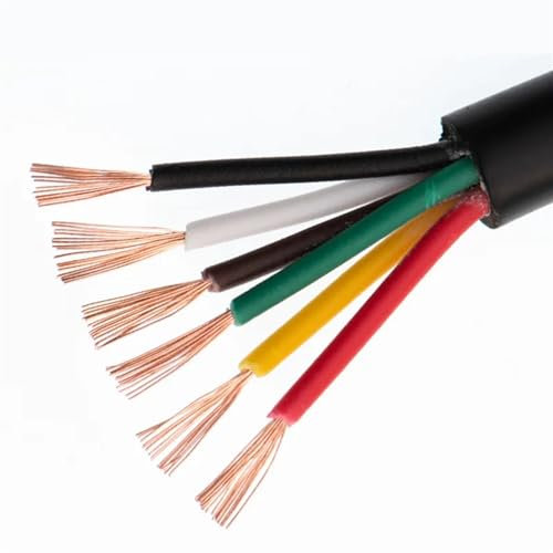 HDKSYQL Wire and cable 100 meter 15 13 17 18 AWG power cord 2 3 4 5 core 6 7 8 10 12 core PVC sheathed pure copper core control wire Twisted pair shielded cable(12 cores,13 AWG 2.5mm2)