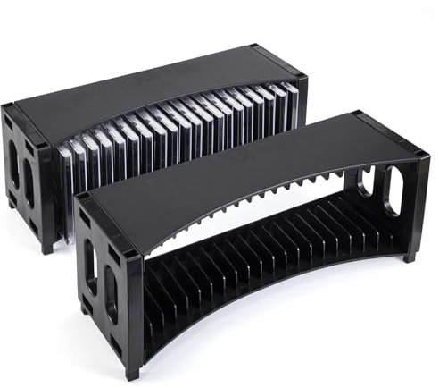 alavisxf xx CD Storage Rack, Stackable ABS 2 Pack