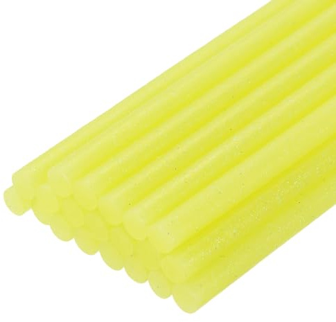 QUARKZMAN 20pz Stick Colla a Caldo per Pistola Colla a Caldo 11mm x 100mm/0,43 x 4 Mini Bastoni di Colla a Caldo Adesiva Giallo Glitterato