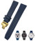 BAHDB Gummi Silikon Armband 20mm 19mm 21mm 22mm für Tissot Le Locle T006 T114 PRC200 Strap Schmetterling schnalle Wasserdichte Armband(Blue Gold,19mm)
