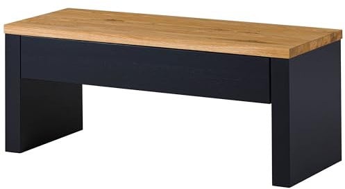 MASSIVMOEBEL24.DE Garderobenbank Wildeiche 110x42x45 Natur lackiert/geölt KITZBÜHEL #133, Farbe:Natur geölt/lackiert, Größe:110x42x45 cm (BxTxH)
