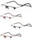 HdjjLtor 4Er Packung Halbrand-Lesebrille Zum Aufhängen, Magnet-Lesebrille Unisex Bügel Sind Lesehilfe Herren Für Eine Perfekte Passform Verstellbar,+ 300