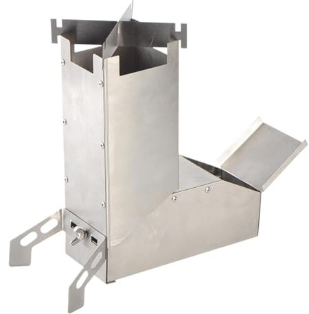 Hogvinnatil Estufa de leña para camping, camping y cohetes, estufa de acero inoxidable para exteriores, bolsa de transporte, incluye quemador de leña, hornos de carbón para mochilas al aire libre
