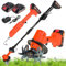 Motozappa a Batteria,Zappatrice Elettrica,21V Motocoltivatore da Giardino,con 2 Batterie 1500mAh e Manico da 1,3m,10cm Larghezza di Lavoro 10cm profondità di Lavoro