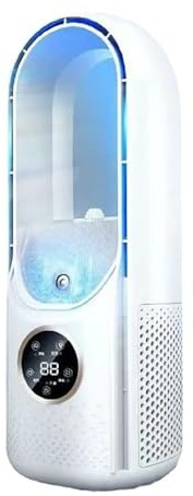 Portable Silent Fan, bladeless air Cooler with Timer, humidifier, 3 in 1 Desktop Fan, Home Personal mini air Cooler, 6 Adjustable Wind speeds, Suitable for Home, Office White