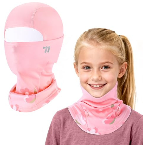 ICOCOPRO Kinder Sturmhaube Winter, Warm Balaclava Winddicht Gesichtsmaske Skimaske Sturmmaske für Jungen Mädchen (DE/NL/SE/PL, Alter, Einheitsgröße, Pink)