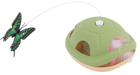 Qcwwy Interaktives Katzenspielzeug, Multifunktionales Katzen-Teaser-Spielzeug, Automatisch Rotierende Bälle, Niedliche Form, Elektrisch Betriebener Lustiger Spielstab für