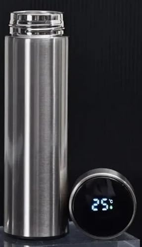 Luxury Product Smart Vacuum Insulated Flask, 500ml Stainless Steel Travel Mug, LED Temperature Display, Hot and Cold Drinks Water Bottle (Silver)