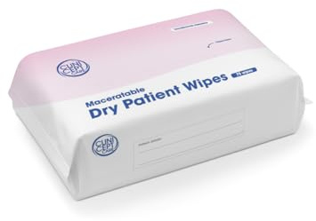 Clinicept Maceratable Dry Patient Wipes. Large & Soft Sheets for Full Body Cleaning (1 Pack of 75 Dry Wipes)