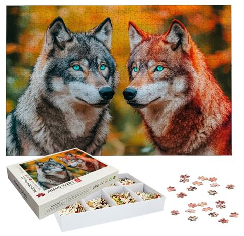 Puzzle 1500 Teile, Tier Puzzle 1500 Teile Erwachsene, Klassische Puzzles Wolf, Holzpuzzle Erwachsene, Puzzlespiele für Die Ganze Familie, Geschenke für Frauen, Geschenke für Männer, Zimmer Deko, -7637