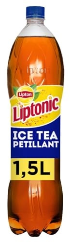 LIPTONIC - Boisson Thé Glacé Pétillant, Saveur Citron Vert, Bouteille 1,5L - Lot De 4