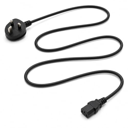 Generic UK 3 Pin to IEC C13 Power Cable 1.8m, Replacement Mains Lead Compatible with KRK Classic 5 8 Rokit CL5 G3 Studio Monitors