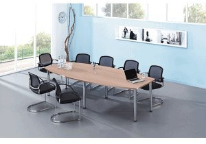 Konferenztisch mit Chromfüßen 280x130/78cm Nussbaum