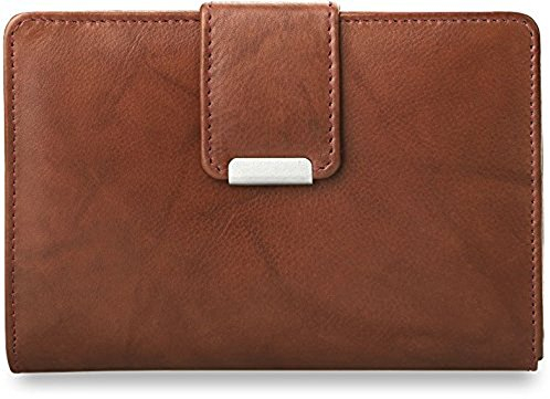 praktisches Damen - Portemonnaie Leder - Geldbörse (rostfarben)