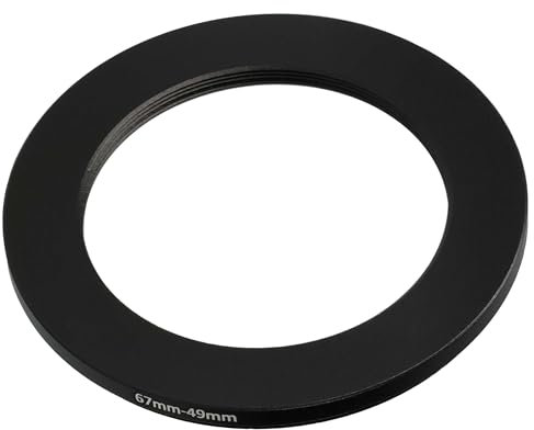vhbw Step-Down-Ring Adapter von 67 mm auf 49 mm für Kamera Objektiv - Filteradapter, Metall, Schwarz