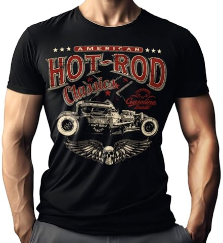 Rockabilly Hot-Rod Racer Herren T-Shirt Big Size Print: Hot Rod Classic