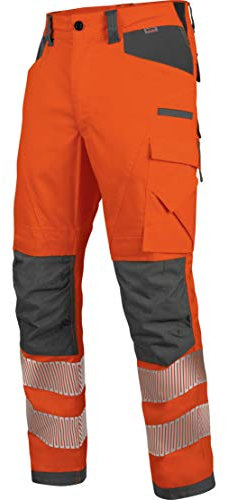 WÜRTH MODYF Warnschutz Bundhose Neon EN 20471 2 - professionelle Arbeitshose für Herren - Warnschutzhose mit Reflektoren - in der Größe 46 in Orange Anthrazit