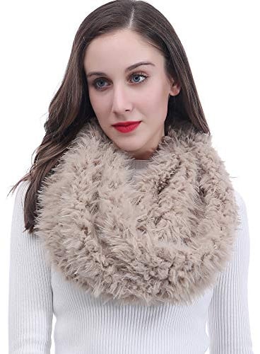 Lina & Lily Loop Schal Damen Winter Schlauchschal aus Kunstfell