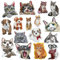 Woohome Super süße Katze Set und Hund Patches zum Aufbügeln, 16 Stück Patch Sticker für Kleidung Blumen Aufnäher Applikation Flicken Zum Aufbügeln Kinder Patches für für DIY T-Shirt Jeans