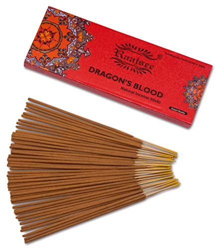 raajsee Incense Sticks Dragon Blood 100 gm Pack-100% Pure Organic Natural Hand Rolled Free from Chemicals-Perfect for Church, Aromatherapy,Relaxation,Meditation,Positivity & Sensual Therapy