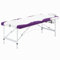vidaXL Table de Massage Pliable Lit de Massage Banc Canapé Thérapie Cosmétique Professionnel Shiatsu Reiki 3 Zones Aluminium Blanc et Violet