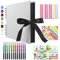 Vienrose Fotoalbum Zum Selbstgestalten 28,5 x 21 cm DIY Fotobuch 80 Seiten Seidenband Bastelpapier Album für 160 10x15 Fotos Baby Familie Valentinstag Geburtstag Jahrestag Geschenk Grau
