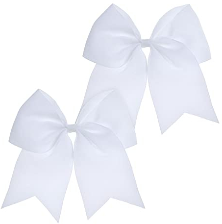ASTER 2 Stück Schleife Groß Haarschleife Damen Cheerleading Bows Bulk Big Hair Bows Giant Cheerleading Bows 8 Zoll Kleinkinder Mädchen Cheerleading Pferdeschwanzhalter Teen Hair Ribbons Team Geschenke