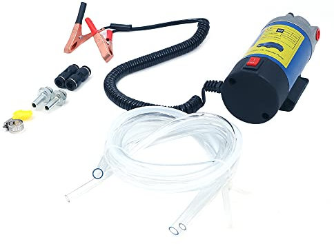 ZONADAH 12V 100W Self-priming Oil Transfer Portable Electric Pump, Diesel, Fluid Extractor, Water Transfer Pump, for Car Motorcycle and Boat Engine Oil Change disposal Tool with Battery Clamps