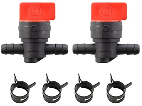 MCHNIC Lot de 2 robinets de carburant avec pinces pour tondeuse à gazon Briggs & Stratton 493960 494768 698183 697947