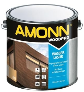 Impregnante a base acqua per legno amonn wasserlasur noce 5 lt