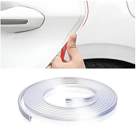 CGEAMDY Protections Bord Portière De Voiture en Forme De U Protecteur, 500CM Car Edge Trim Rubber Seal Pad De Protection, pour La Porte Voiture en Caoutchouc Anti-Collision Protéger (Transparent)