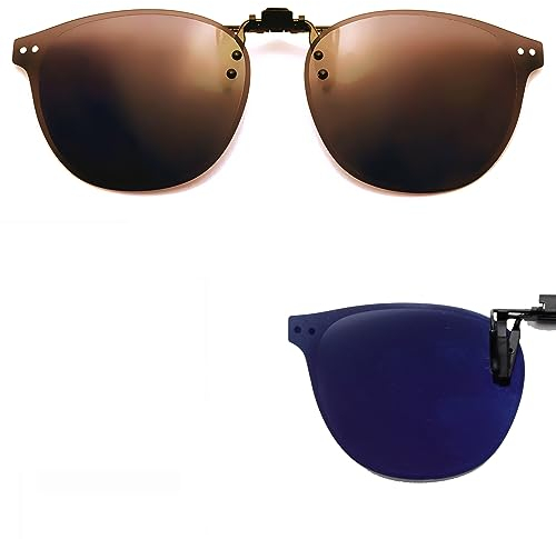 CREYESTAL Polarisiert Sonnenbrillen Aufsatz Brille, Sonnenbrille Clip, Anhebbar und Ultraleicht, Herren, Damen 100% UV400