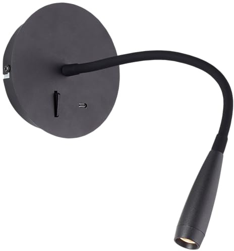 schwarzer LED Wandspot mit Anschluss für USB-Stecker - Wandleuchte mit | schwarzer LED Wandspot mit Anschluss für USB-Stecker - flexible Wandleuchte