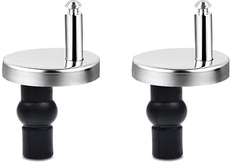 THETAG Quick Release Toilet Seat Fixings,Top Universal Toilet Seat Hinge Fittings Toilet Top Fix Blind Hole Fittings with Spare Expanding Rubber Screws Nuts Bolts for WC 2PCS