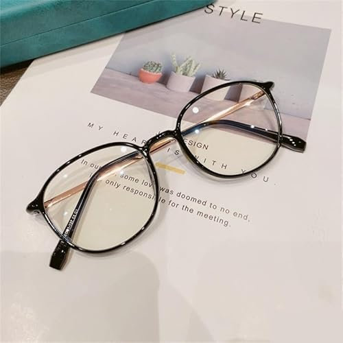 NOVESIXTDAT Persönlichkeit Computer Leser Brillen Blau Licht Blockieren Lesebrille Anti UV Oval Flache Licht Spiegel (Color : Balck, Size : +250)