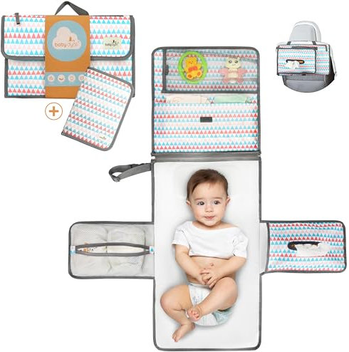 XL tragbare Wickeltasche. Die Wickeltasche ist eine abnehmbare Tasche mit 6 Fächern als Kulturtasche für Babyartikel. Wasserdichte faltbare Wickelauflage ideal als Geschenk für (Pack Extra (Azul))