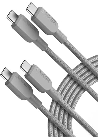Anker USB C to USB C Cable (2Pack, 10FT/3m),240W Type-C Fast Charging Cord for iPhone 16/15 Series,MacBook Pro 2020,iPad Air 4 and More (Grey)