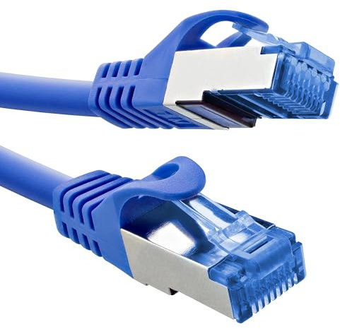 InLine Patchkabel, Cat.6A, S/FTP, TPE (LSZH), CCA, PoE, LAN, Ethernet, Netzwerk Kabel, RJ45 Gigabit, blau, 1m, 72601B