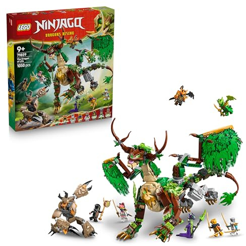 LEGO NINJAGO Drago della Vita - Giocattolo Ninja con Action Figure di Drago, Mini Monster Mech, 8 Minifigure e Spade - Regalo di Compleanno per Bambini e Fan da 8 Anni in su - 71859