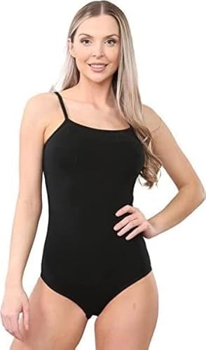 ArkXani Women’s Cotton Stretch Leotard Bodysuit Sleeveless Thin Strap Ballet & Dance Camisole for Yoga, Gymnastics & Exercise All-in-One Cami Top for Ladies & Girls (UK Sizes S–2XL)